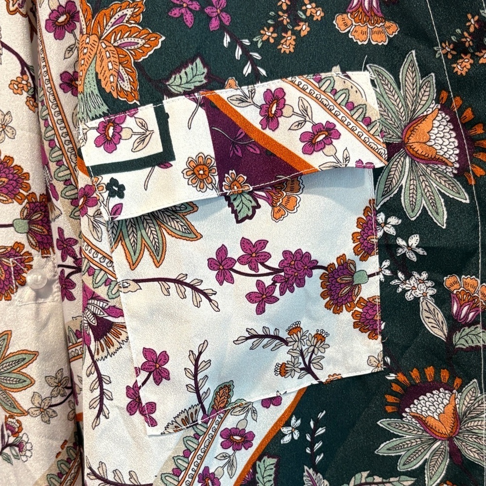 23 ptp Calvin Klein Multicolor Floral Blouse farm rio vibes! - Picture 4 of 9
